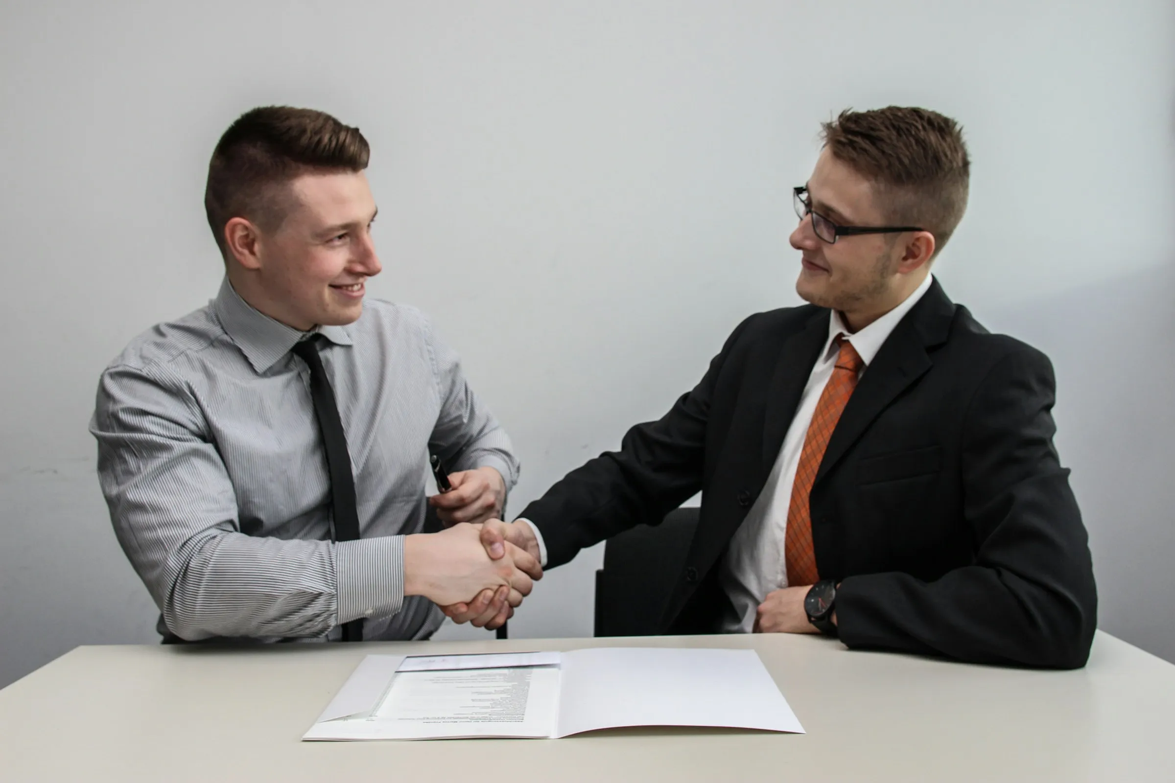 Entrepreneurs shaking hands